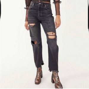 Free‎ People We The Free Tapered Boggy Boyfriend Ripped Jeans Size 27